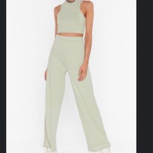 nasty gal ribbed set two piece